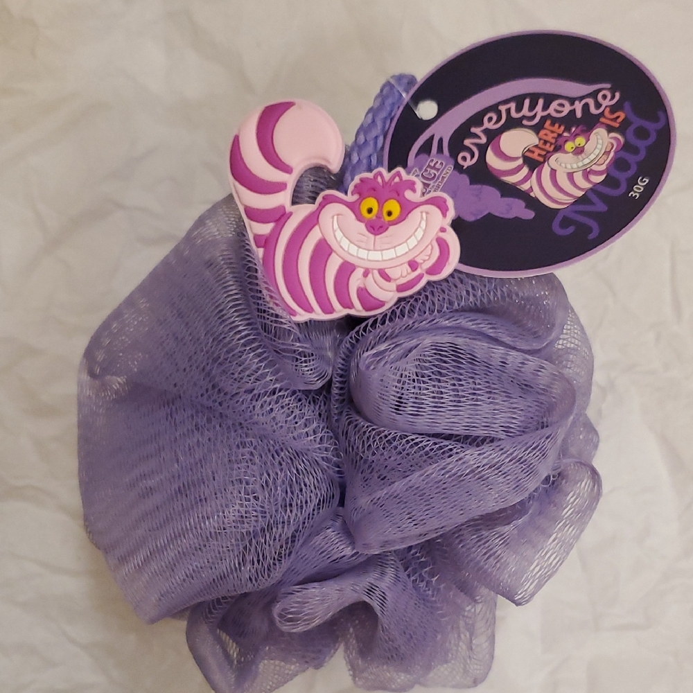 Disney Alice In Wonderland Loofah Pouf Exfoliator Cheshire Cat New
